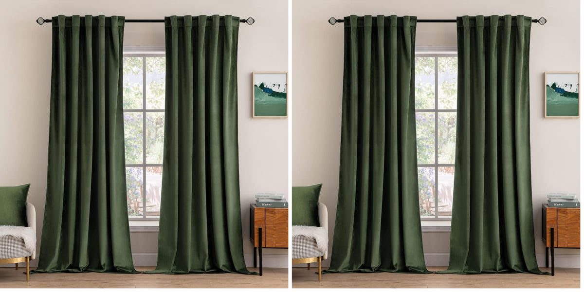 MIULEE Gold Velvet Curtains 52x84 inches Luxury Blackout Curtains