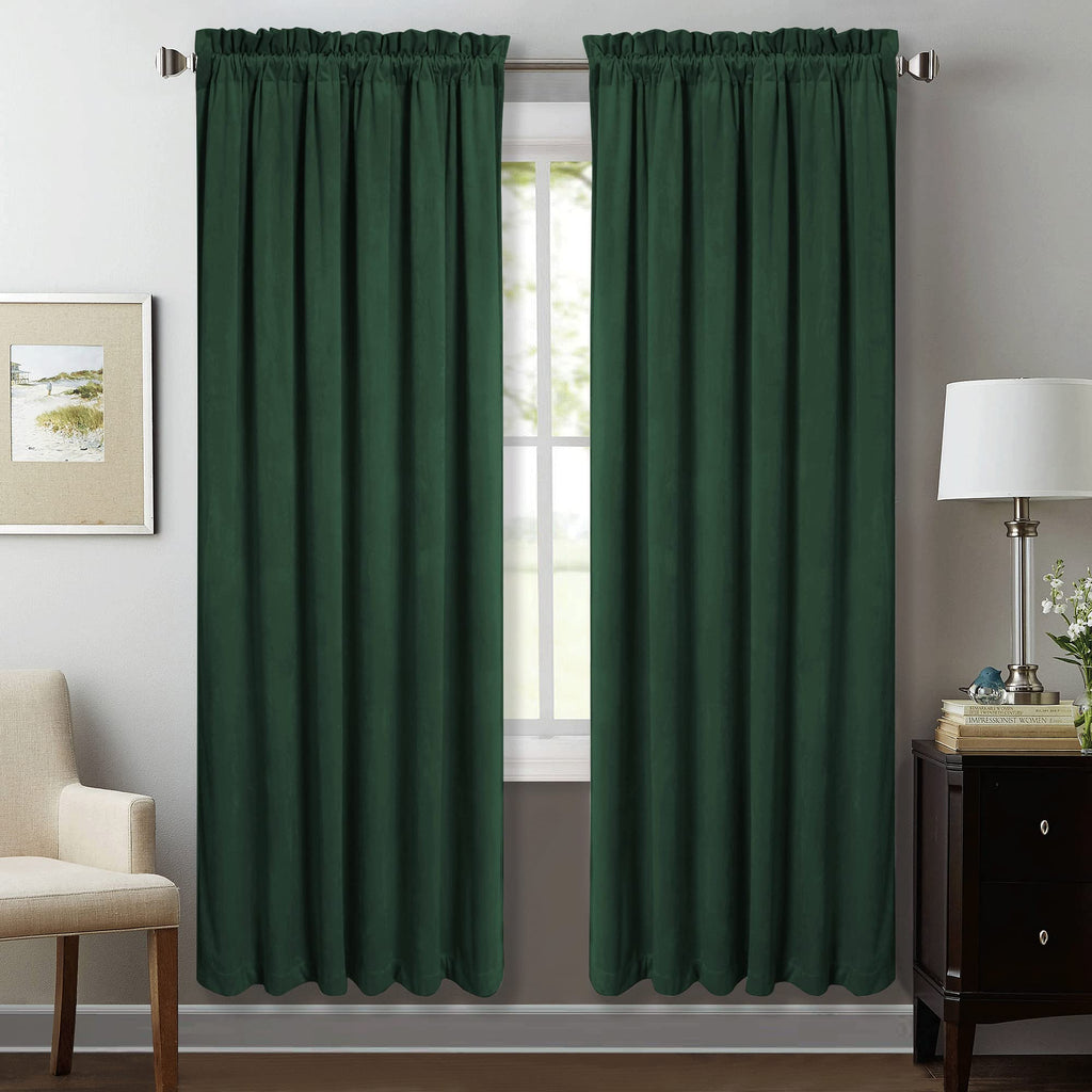 StangH Theater Red Velvet Curtains for Living Room Christmas Decor 2 Panels