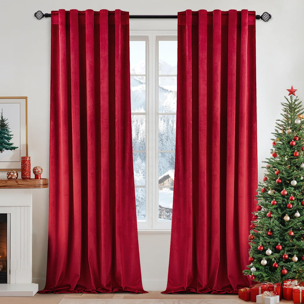 MIULEE Gold Velvet Curtains 52x84 inches Luxury Blackout Curtains