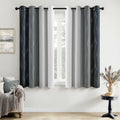 MIULEE Navy Blue and Greyish White Ombre Blackout Curtains 52Wx84L Set of 2