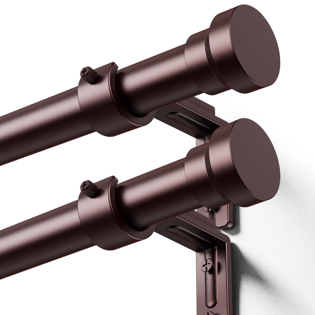 YaFex Curtain Rods 32-144 Inch, Heavy Duty 1 Inch Adjustable Curtain Rod for Windows, Black Extra Long Window Treatment Rods, Modern Design, Easy Installation