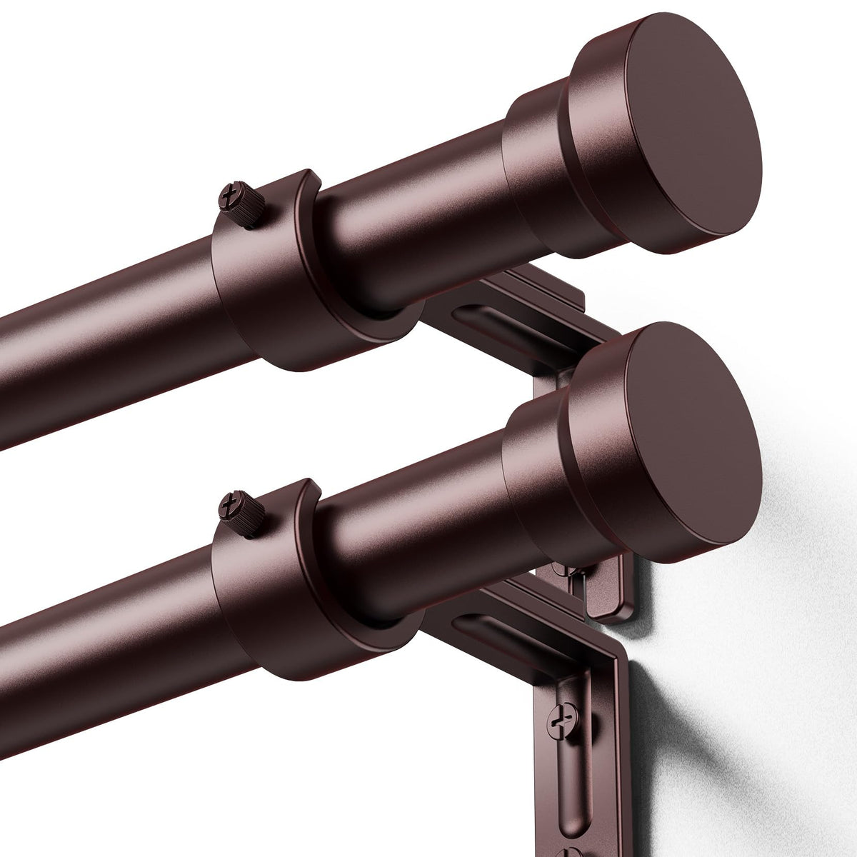 YaFex Curtain Rods 32-144 Inch, Heavy Duty 1 Inch Adjustable Curtain Rod for Windows, Black Extra Long Window Treatment Rods, Modern Design, Easy Installation