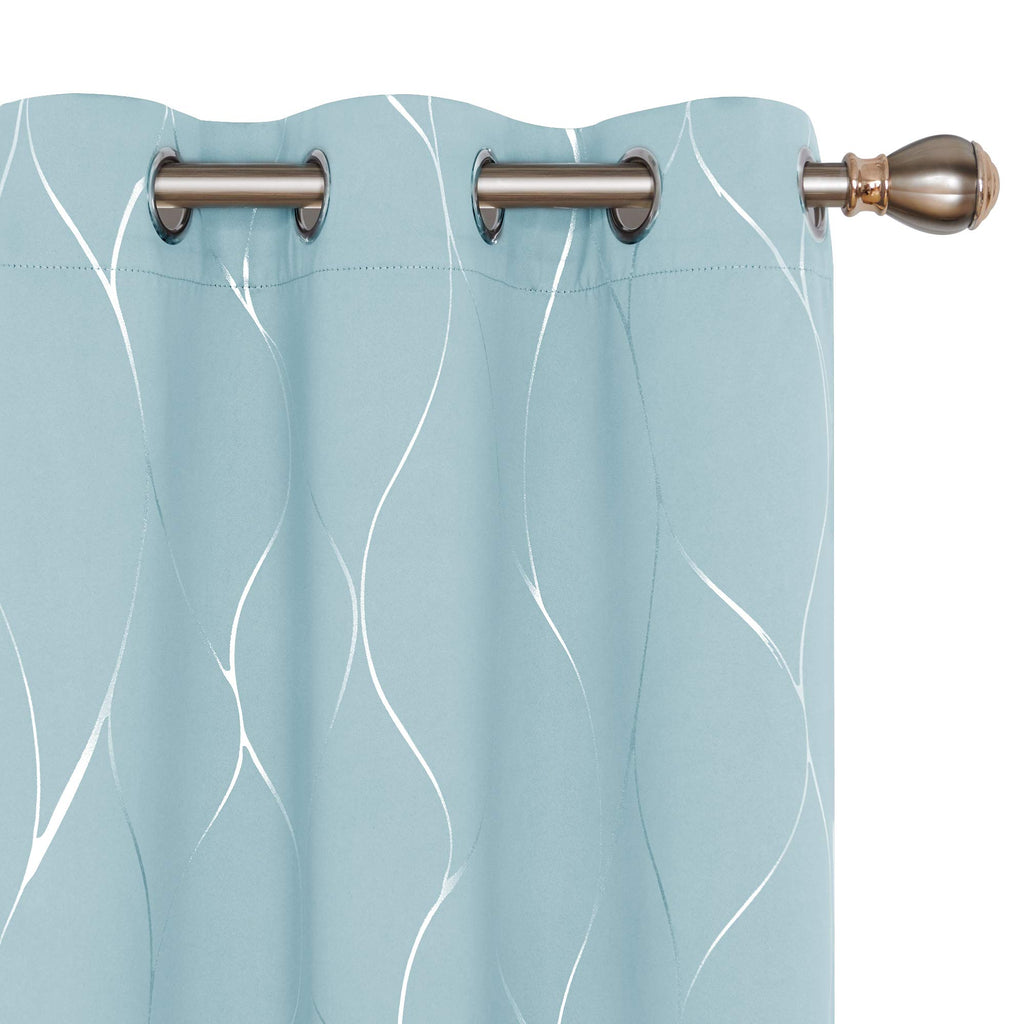 Deconovo Curtains for Living Room, Pattern Blackout Curtains 84 Inches Long