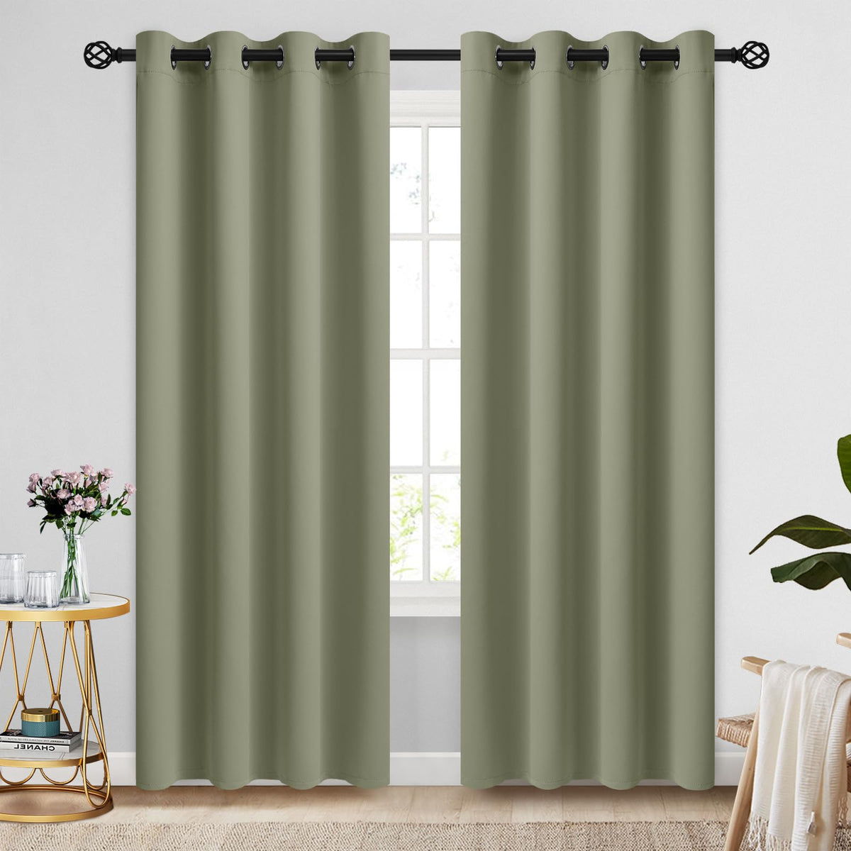 COSVIYA Grommet Blackout Room Darkening Navy Blue Curtains 84 inch Length