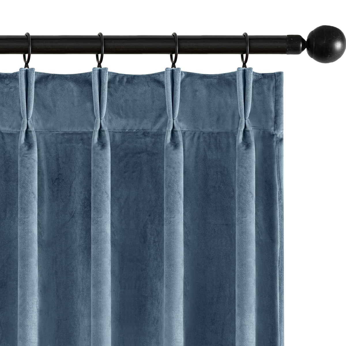 MIULEE Velvet Pinch Pleated Blackout Olive Green Curtains 40x96 Inches