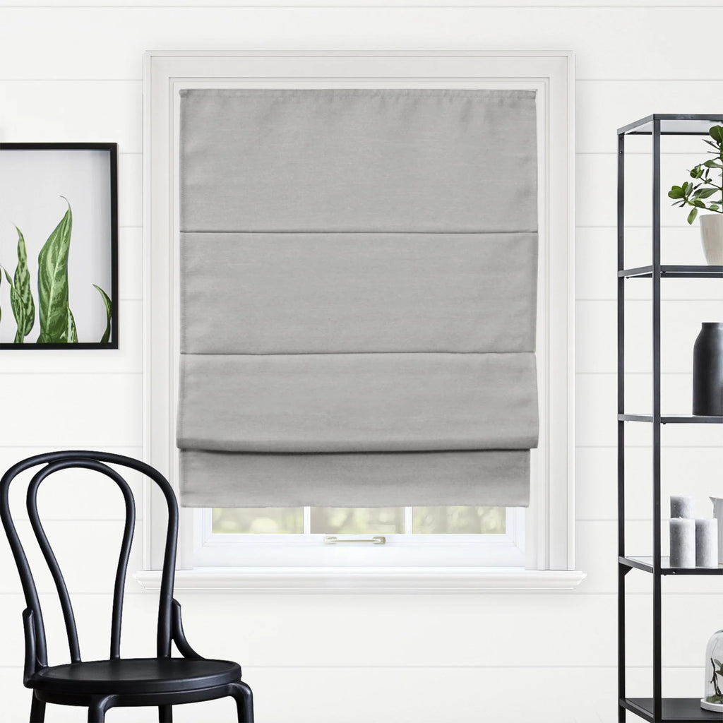 Chicology Cordless Roman Window Shade, Belgian Flax, 29"W x 64"H