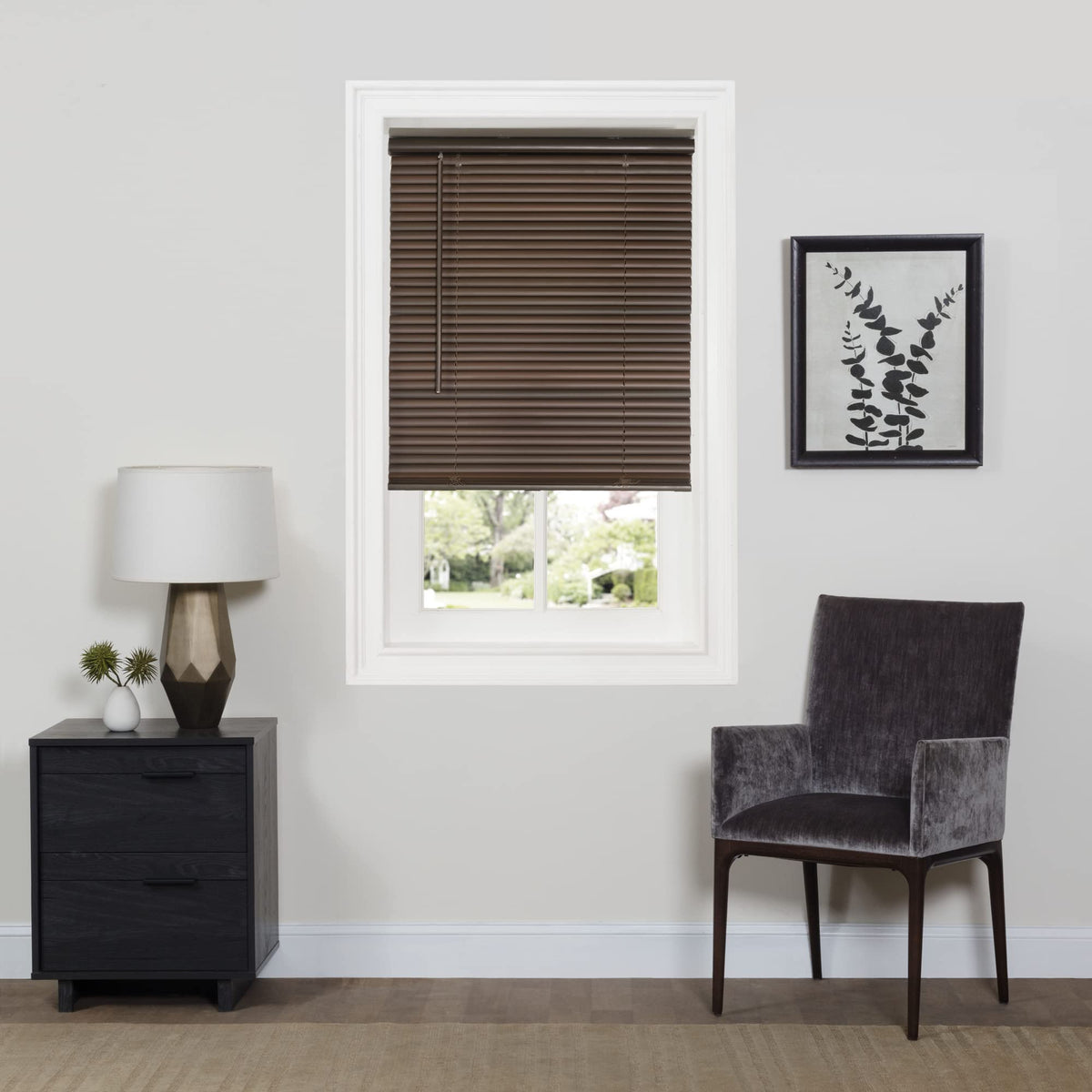 Cordless Room Darkening Mini Blind, 31 x 64 in, Pearl White