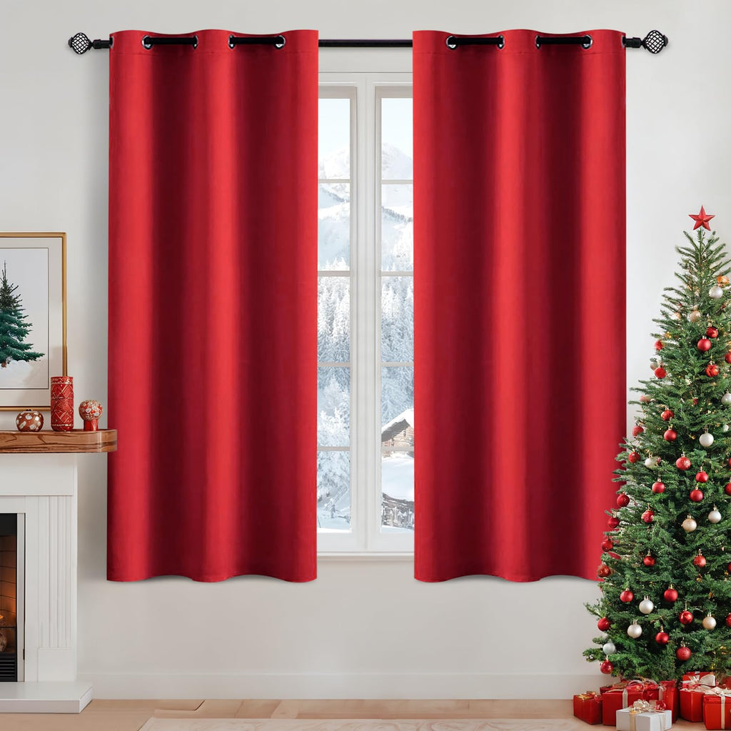 MIULEE Olive Blackout Bedroom Curtains Drapes 84 Inch Long 52"x84"