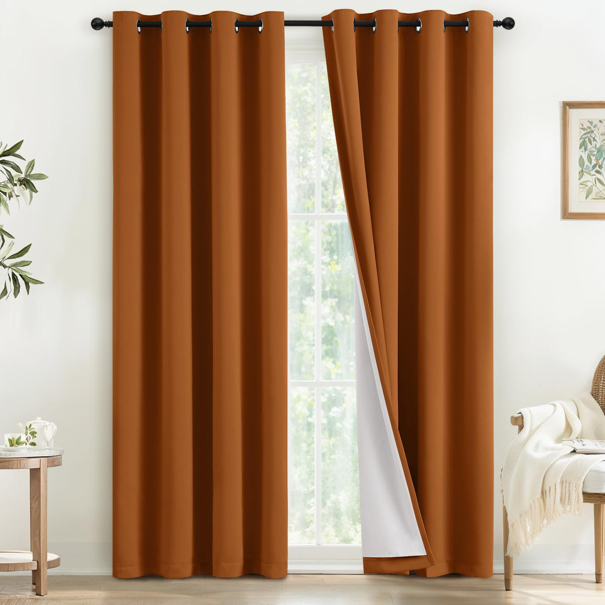 COSVIYA Grommet Blackout Room Darkening Navy Blue Curtains 84 inch Length