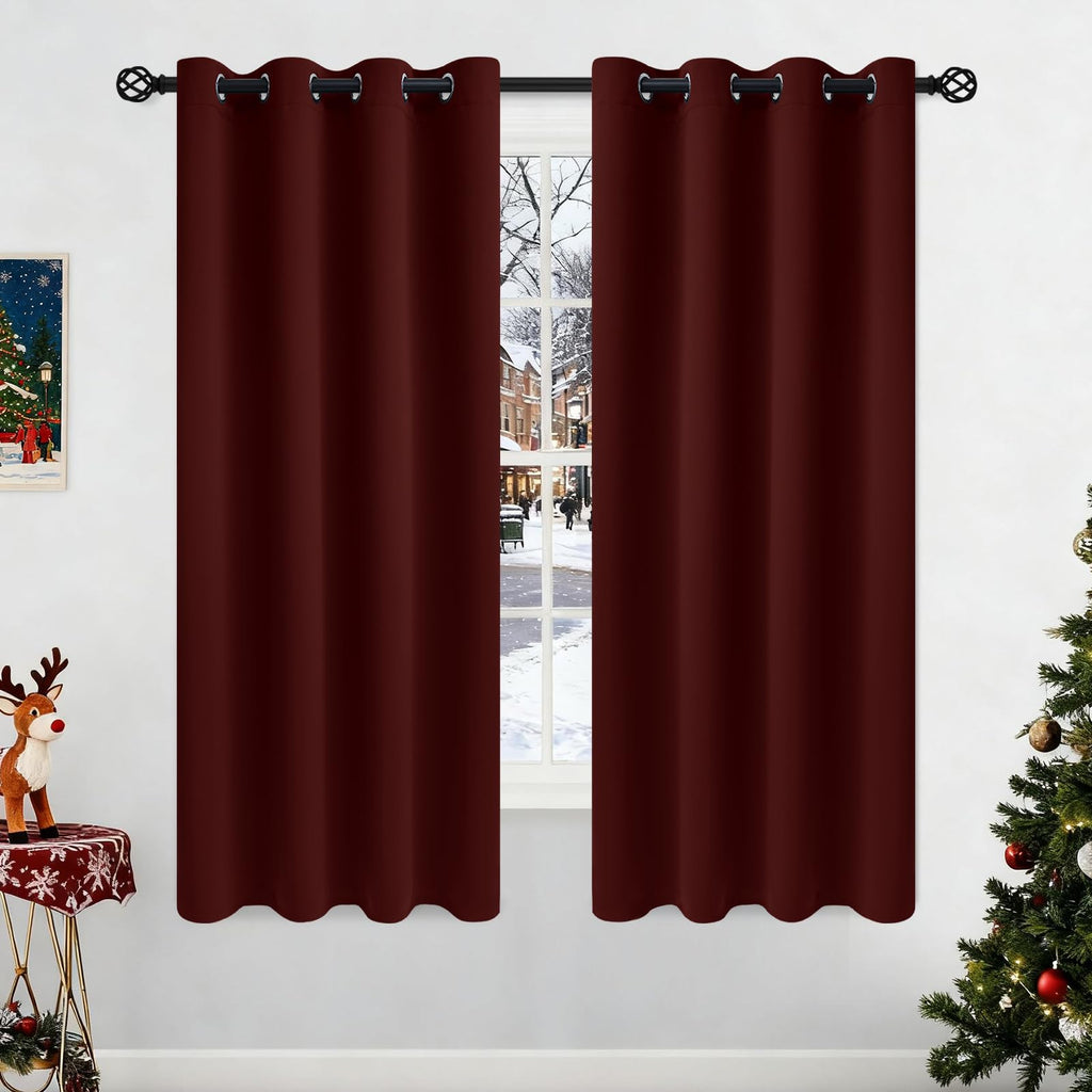 COSVIYA Grommet Blackout Room Darkening Navy Blue Curtains 84 inch Length