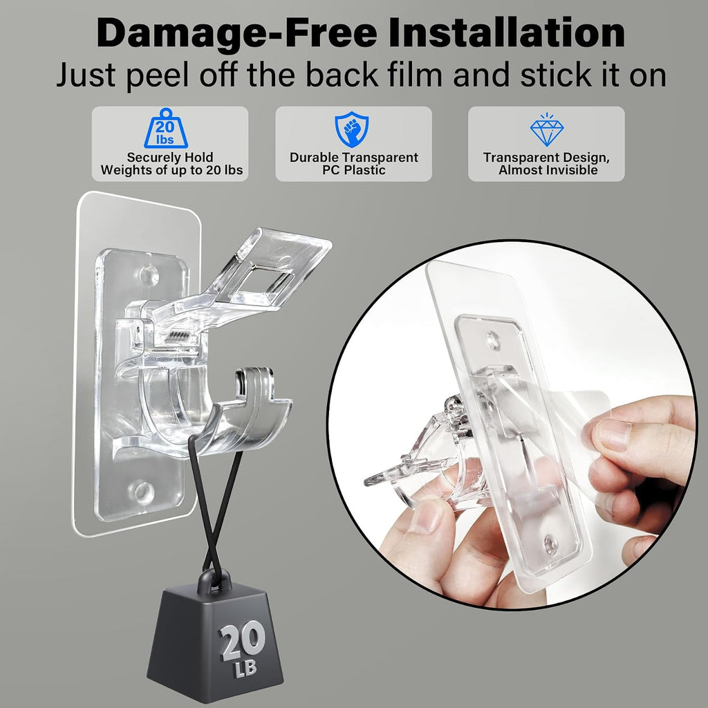 Antimbee No-Drill Curtain Rod Holders Brackets, 6-Pack, Self Adhesive-20lbs