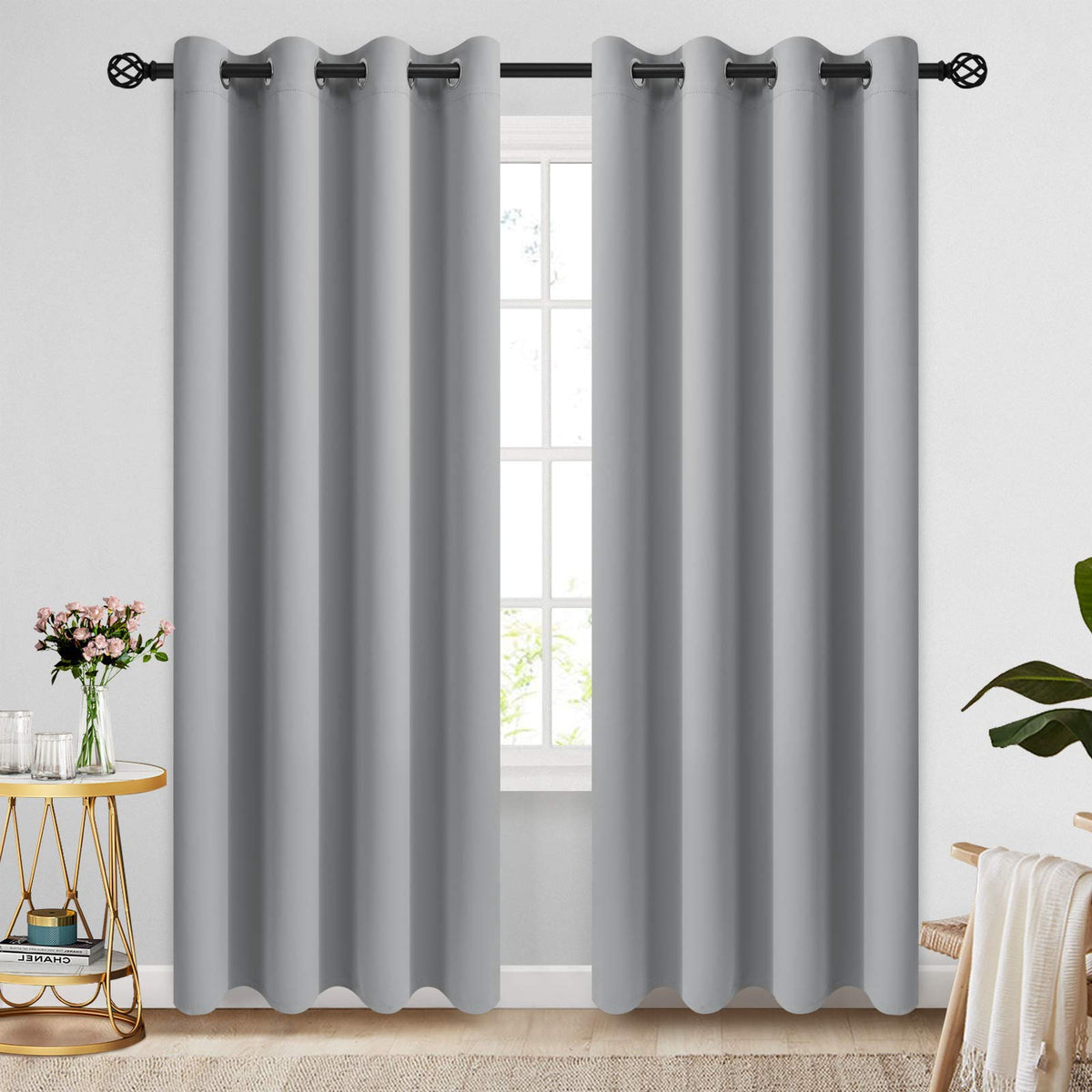COSVIYA Grommet Blackout Room Darkening Navy Blue Curtains 84 inch Length