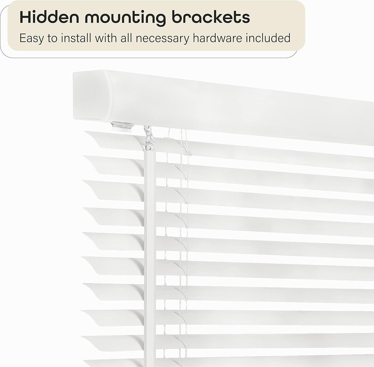 Cordless Light Filtering Mini Blinds for Indoor, 29 x 64 in, Pearl White