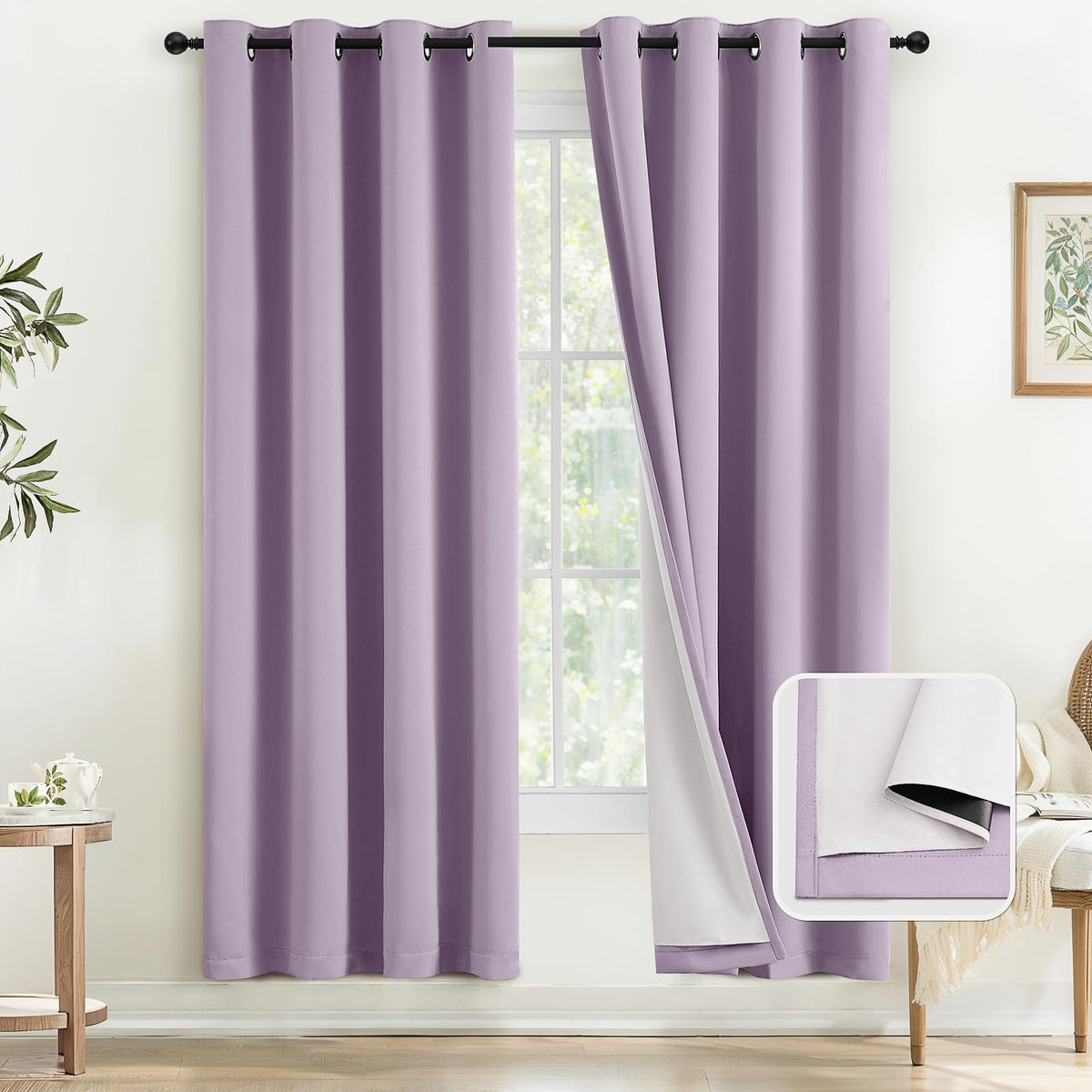 COSVIYA Grommet Blackout Room Darkening Navy Blue Curtains 84 inch Length