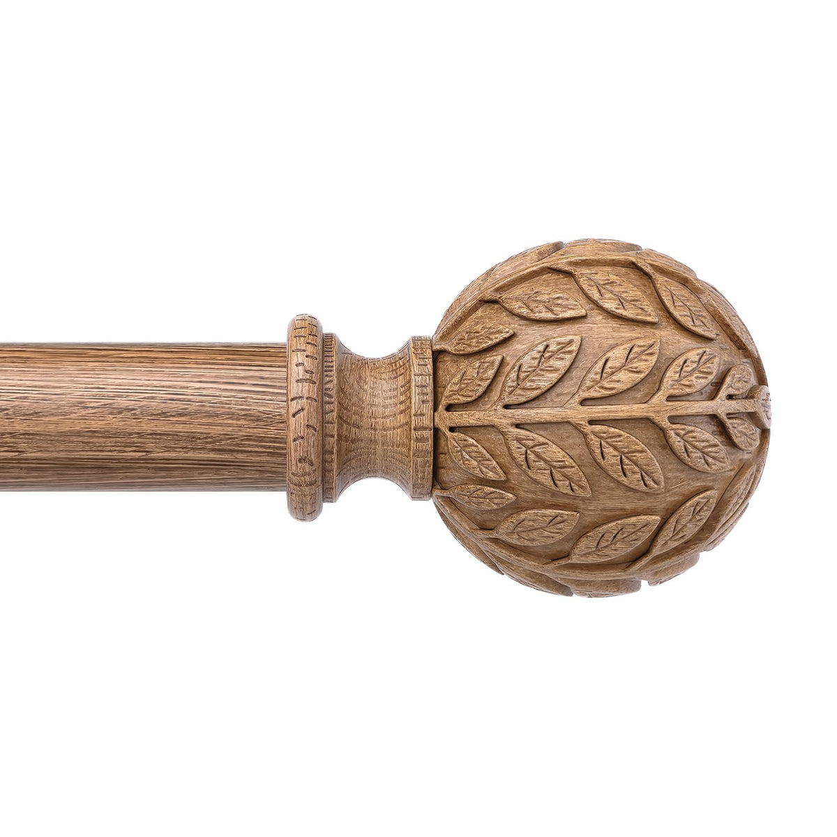 Curtain Rod 36-122 Inch, Boho Wood 1 Inch Curtain Rods for Windows