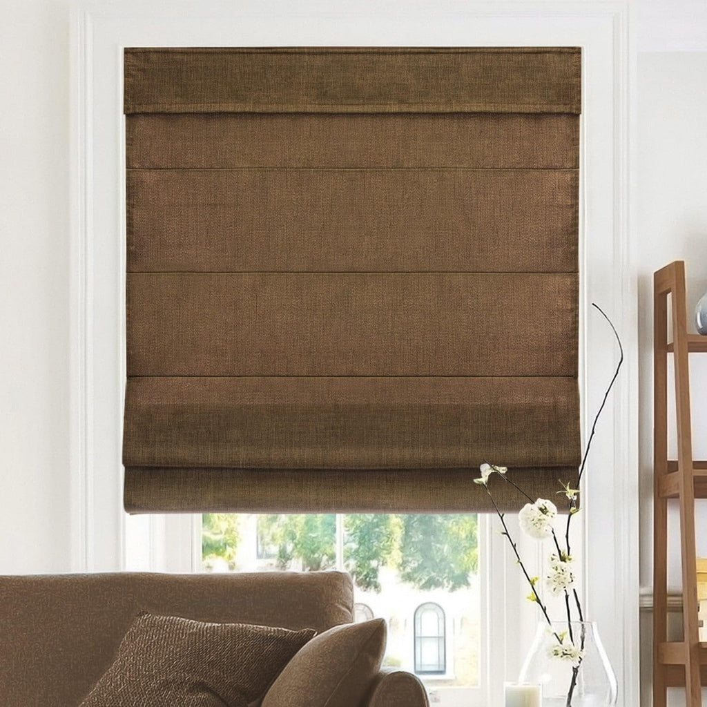 Chicology Cordless Roman Window Shade, Belgian Flax, 29"W x 64"H