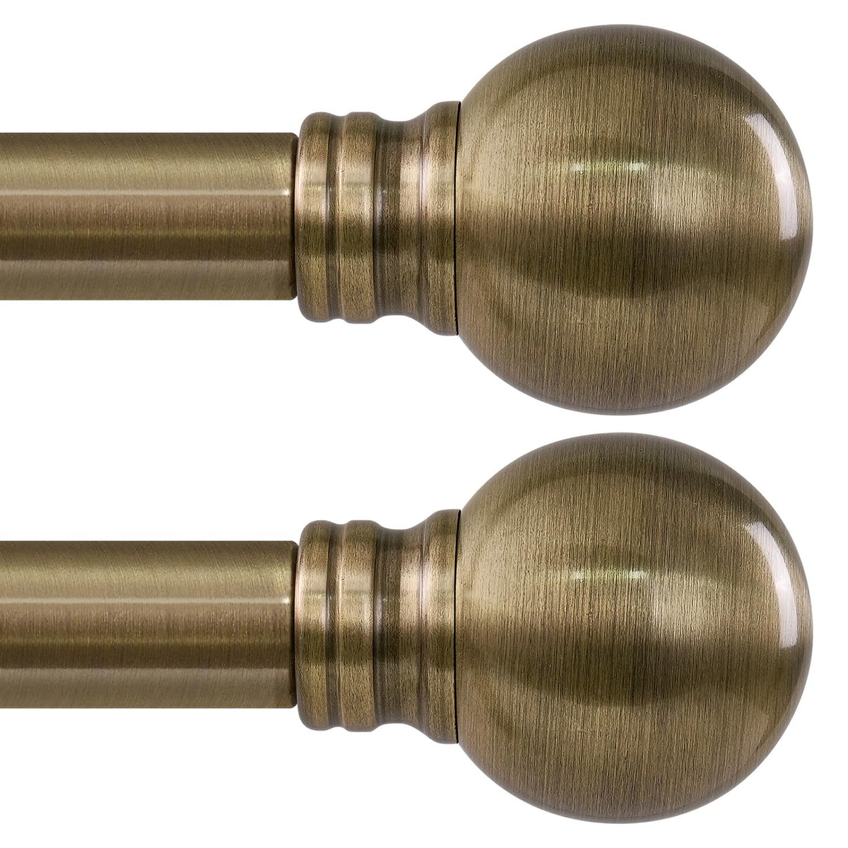 Warm Gold Curtain Rods for Windows 72-144 Inch Brass Heavy Duty