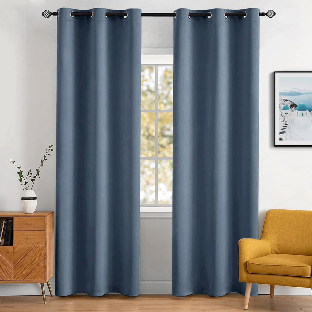 MIULEE Olive Blackout Bedroom Curtains Drapes 84 Inch Long 52"x84"