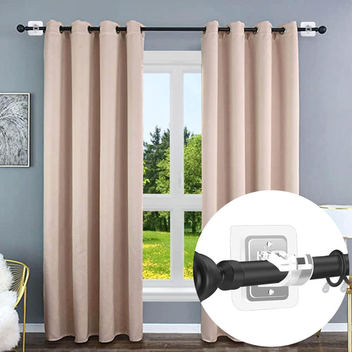8PCS Self Adhesive No Drill Adjustable Curtain Rod Holder Hooks Brackets