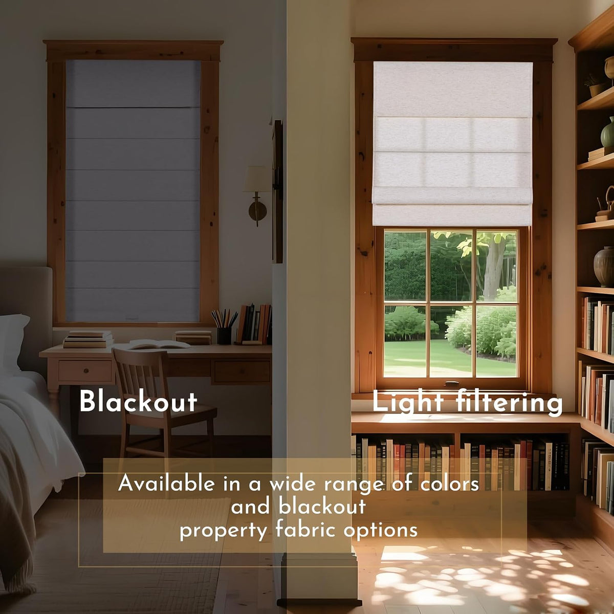 Persilux Light Filtering Roman Shades for Indoor Windows Cordless,Pull Down Linen Fabric Roman Blinds,Privacy Window Shades for Door,Bedroom,Office,Easy to Install,Light Filtering-Cream,Custom Size