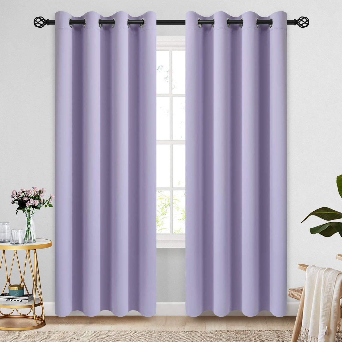 COSVIYA Grommet Blackout Room Darkening Navy Blue Curtains 84 inch Length