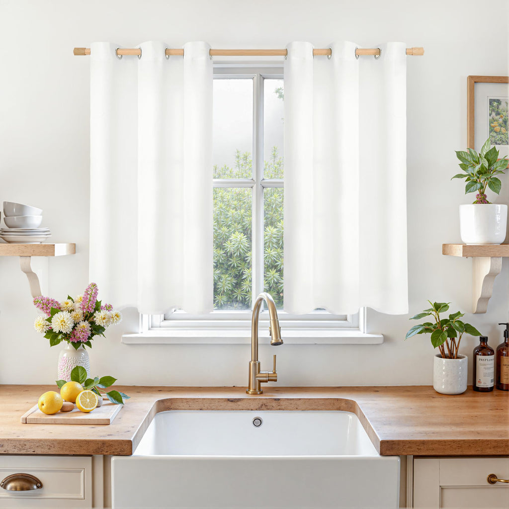 LAMIT 90 Inch Long Oatmeal Linen Curtains for Living Room 2 Panels