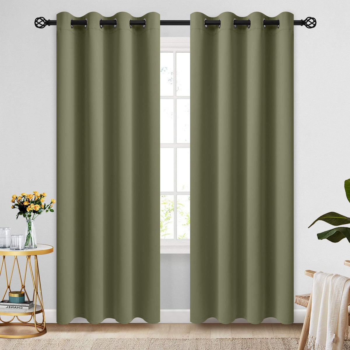 COSVIYA Grommet Blackout Room Darkening Navy Blue Curtains 84 inch Length