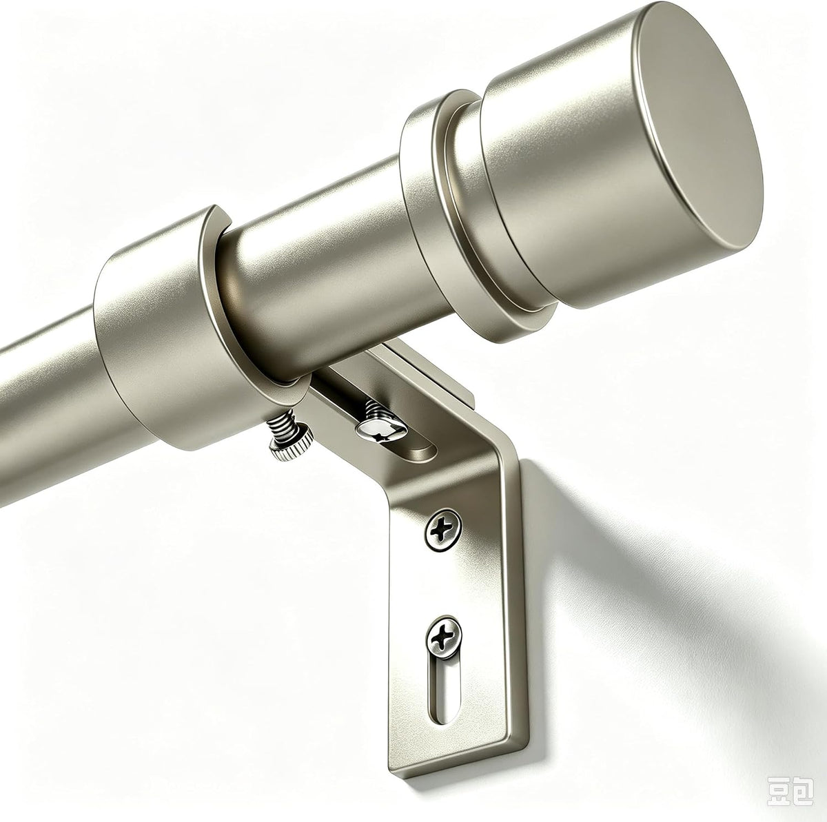 Byondeth Curtain Rods for Windows 16 to 88 Inches Adjustable Length 1 Inch Diameter Window Curtain Rod with Aluminium End Cap, Brushed Nickel