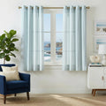jinchan Linen Curtains 84 Inch Taupe Stripe on Linen Grommet 2 Panels