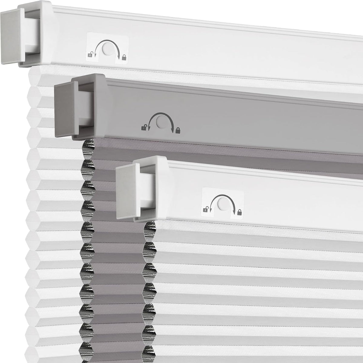 Grandekor No Drill Blackout Cellular Shades,34" W x 36" H,White