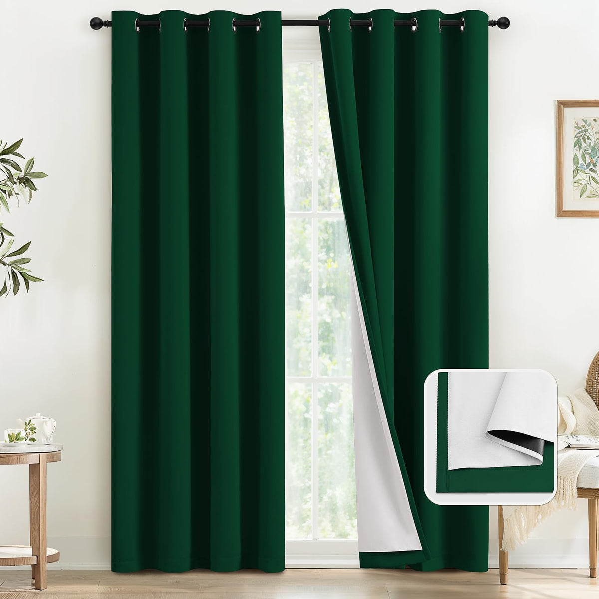 COSVIYA Grommet Blackout Room Darkening Navy Blue Curtains 84 inch Length