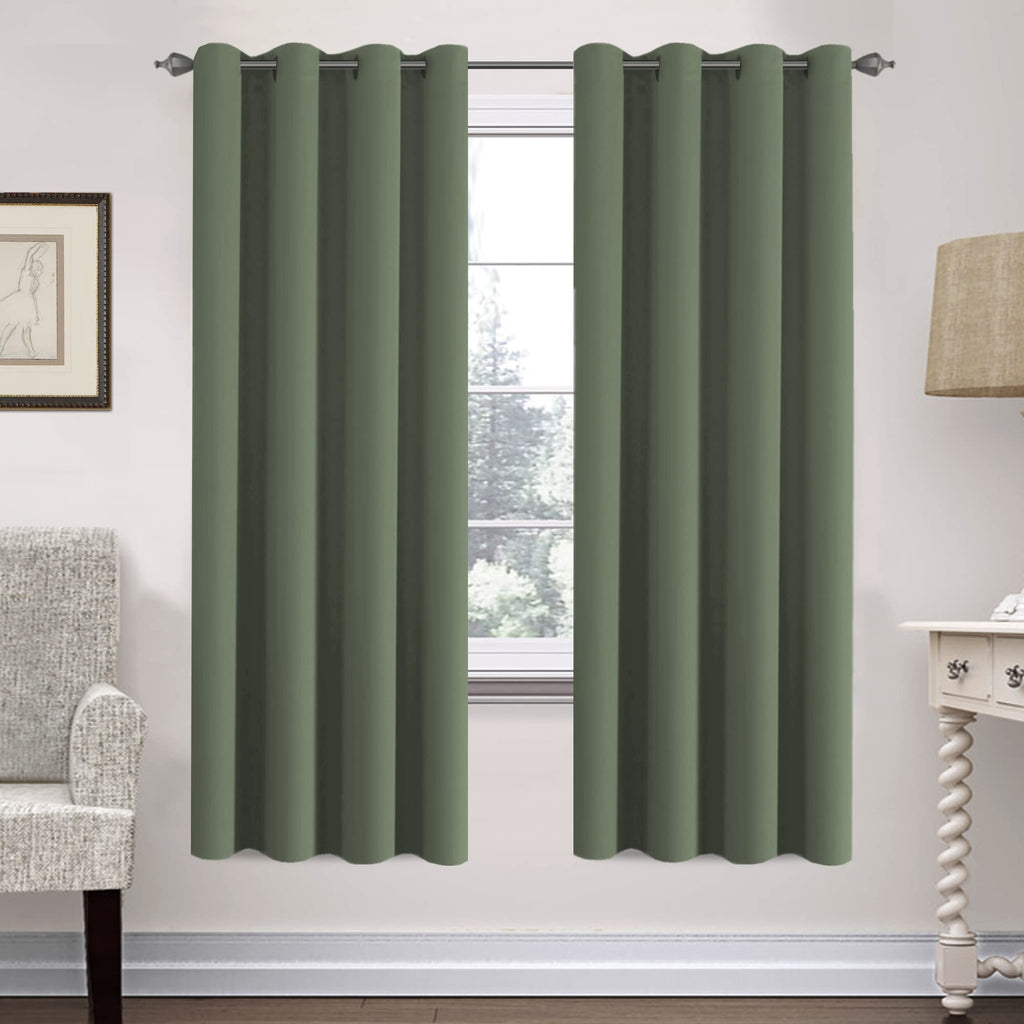 H.VERSAILTEX Blackout Curtains for Bedroom Thermal Insulated Room Darkening Living Room Curtains 63 Inch Long Grommet Privacy Protection Window Curtain Panels/Drapes for Nursery,2 Panels,Ivory/Cream