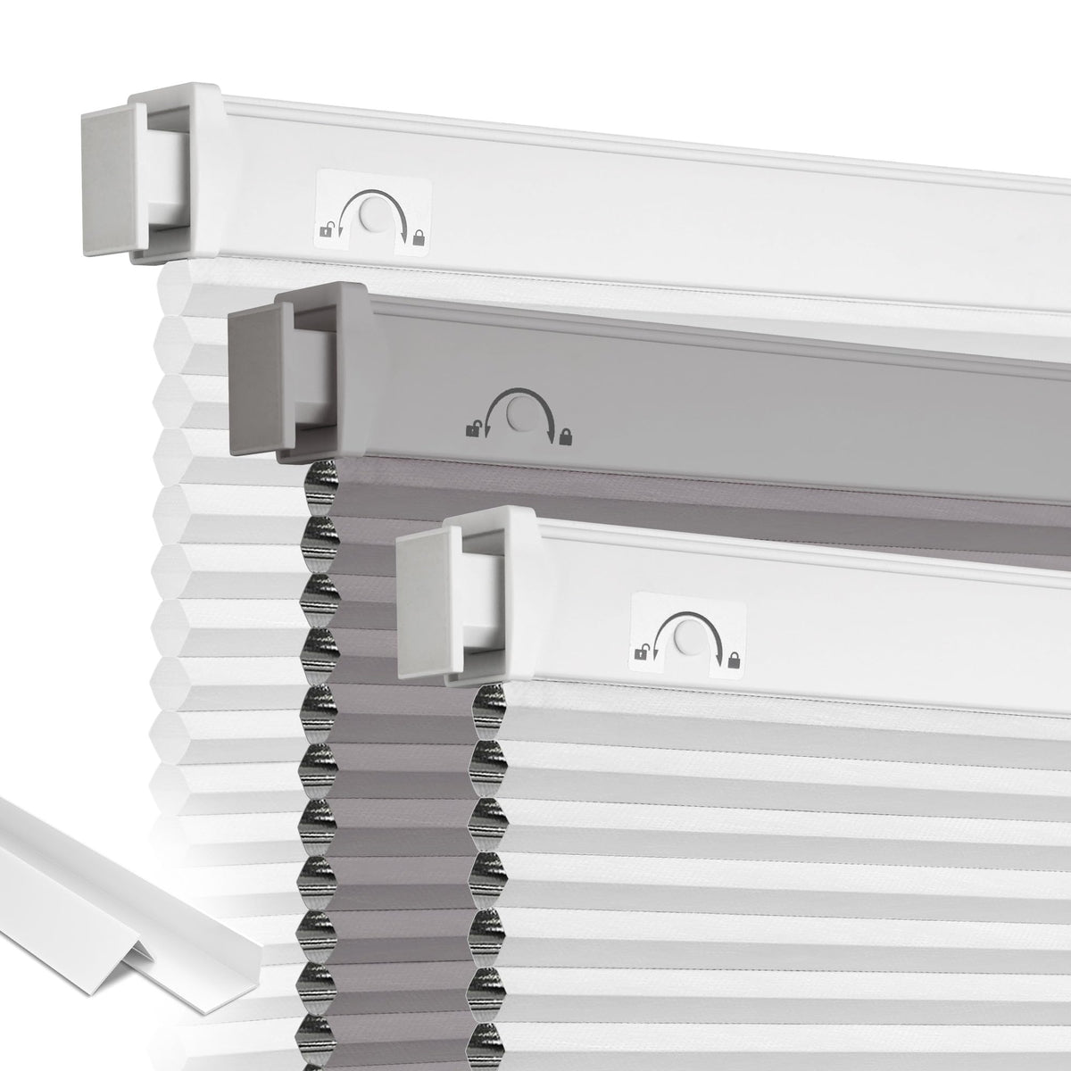 Grandekor No Drill Blackout Cellular Shades,34" W x 36" H,White
