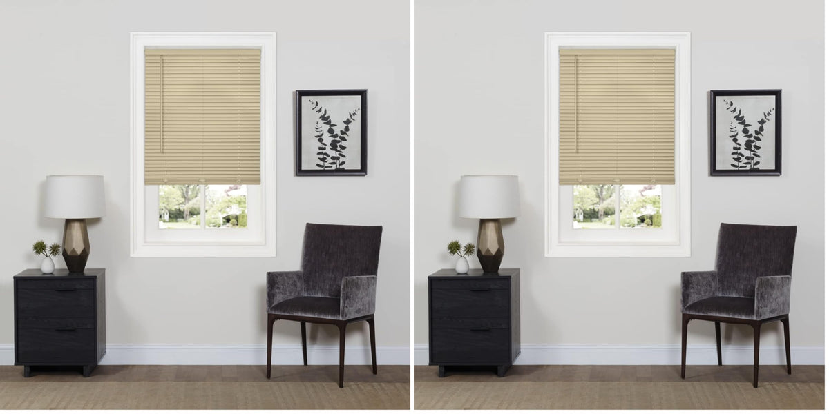 Cordless Room Darkening Mini Blind, 31 x 64 in, Pearl White