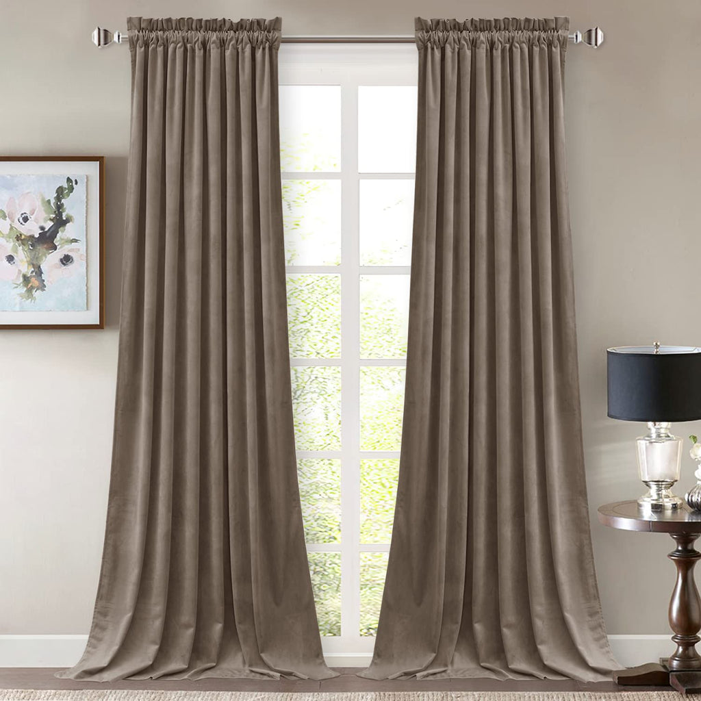 StangH Theater Red Velvet Curtains for Living Room Christmas Decor 2 Panels