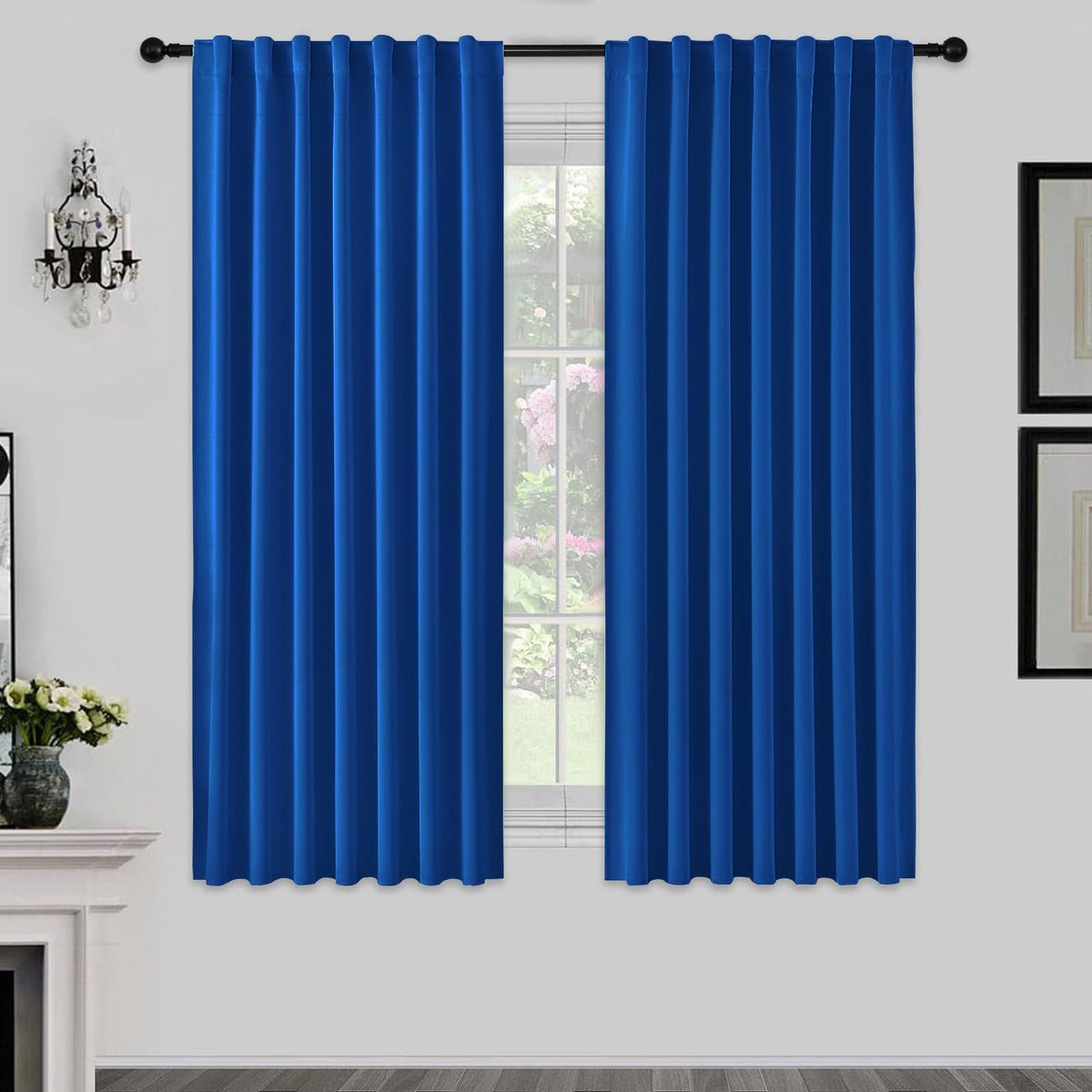 Joydeco Blackout Curtains 96 Inches Long, Thermal Insulated Black Out Curtains 2 Panels Set for Bedroom, Room Darkening Drapes for Living Room Window (W52 x L96 Inch, Navy Blue)