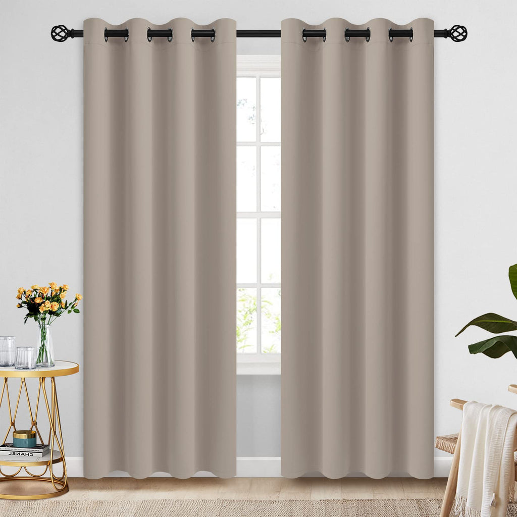 COSVIYA Grommet Blackout Room Darkening Navy Blue Curtains 84 inch Length
