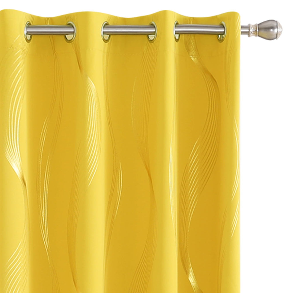 Deconovo Curtains for Living Room, Pattern Blackout Curtains 84 Inches Long