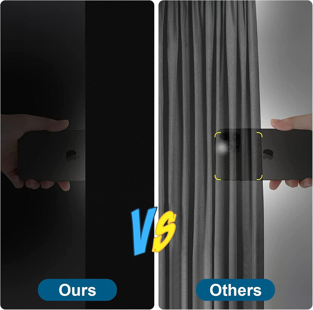Petaholic 100% Blackout Curtains for Bedroom, Portable DIY Window Blinds, No Drill Window Shades & Blackout Blinds with Stickers & Tabs for Travel, Dorm Room, Media Room (118" x 57")