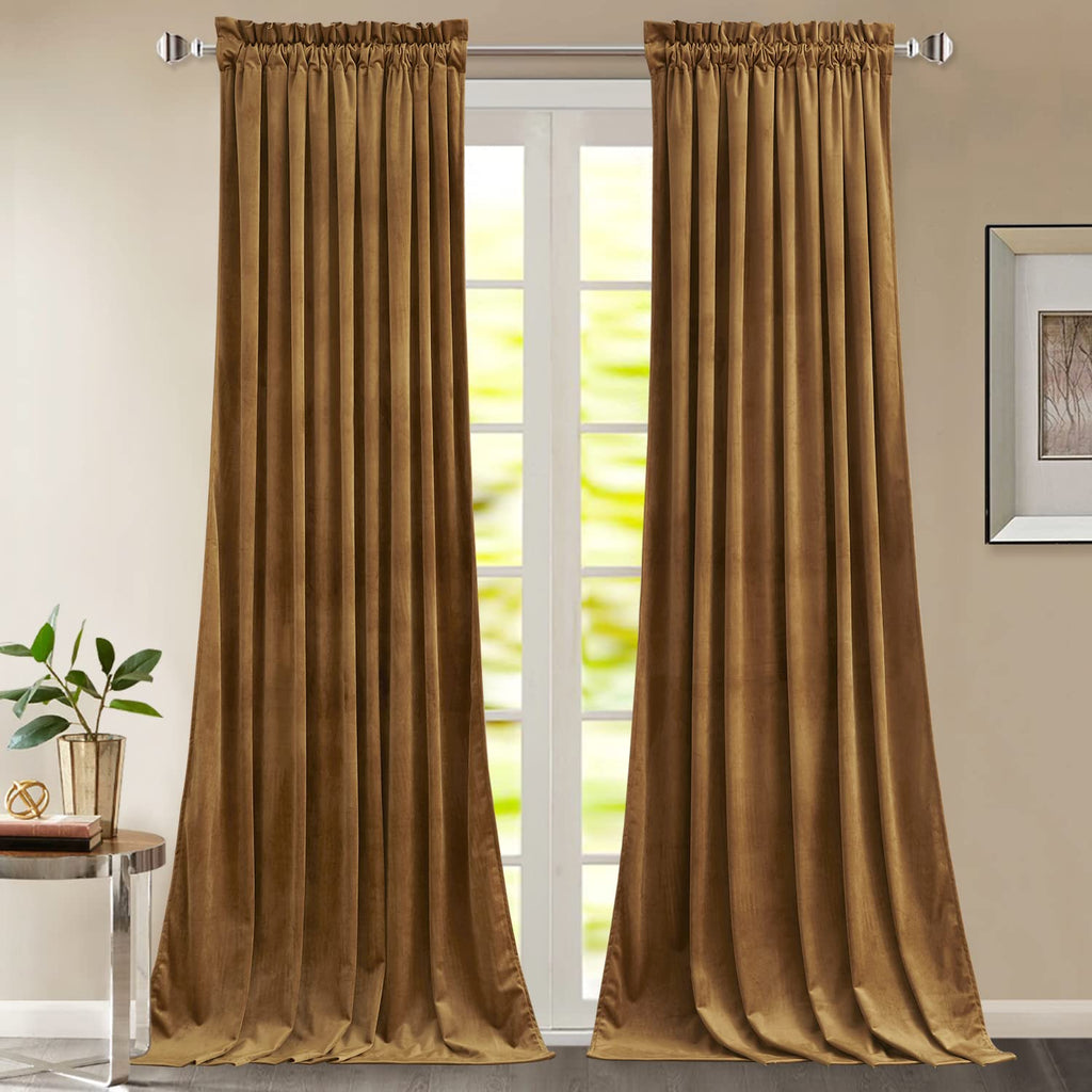 StangH Theater Red Velvet Curtains for Living Room Christmas Decor 2 Panels