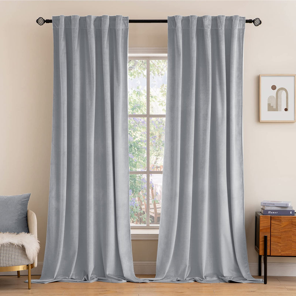 MIULEE Gold Velvet Curtains 52x84 inches Luxury Blackout Curtains