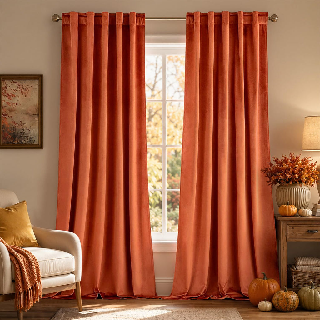 MIULEE Gold Velvet Curtains 52x84 inches Luxury Blackout Curtains