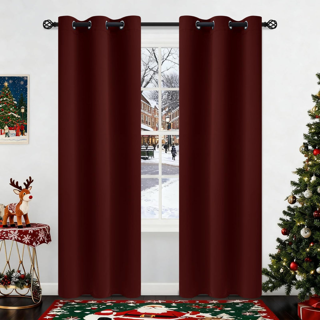 COSVIYA Grommet Blackout Room Darkening Navy Blue Curtains 84 inch Length