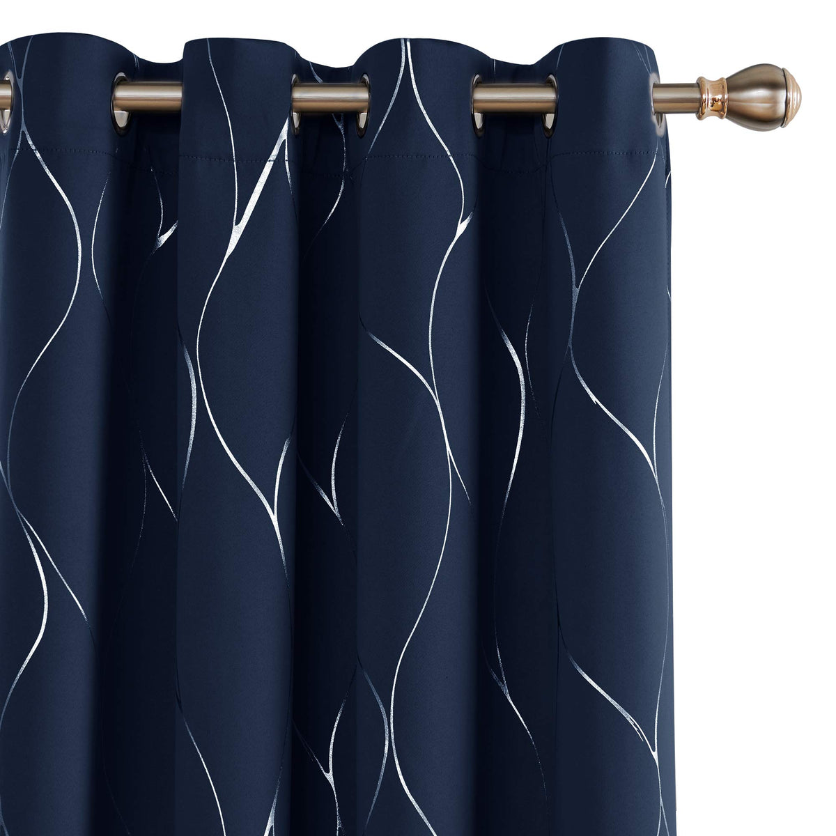 Deconovo Curtains for Living Room, Pattern Blackout Curtains 84 Inches Long