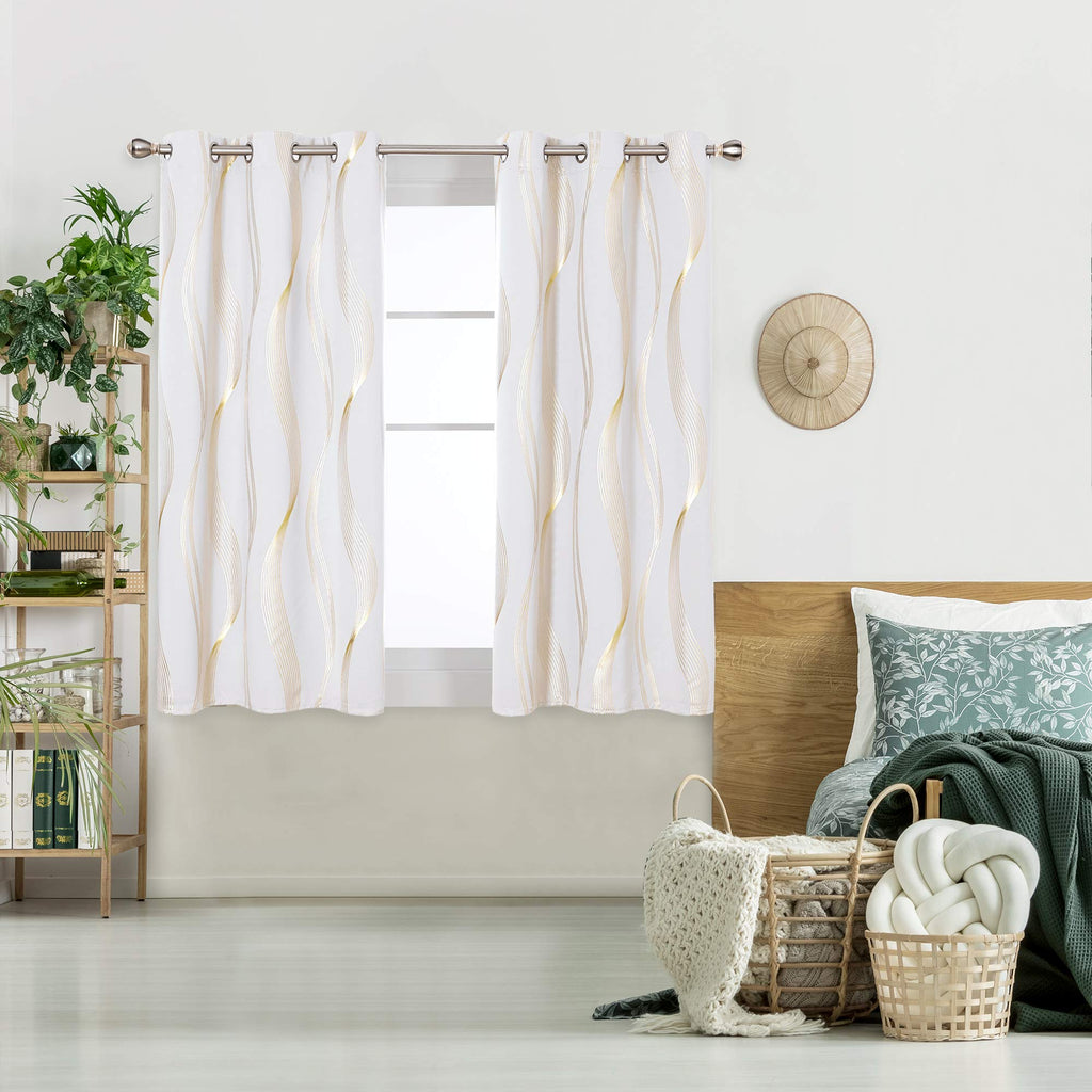 Deconovo Curtains for Living Room, Pattern Blackout Curtains 84 Inches Long
