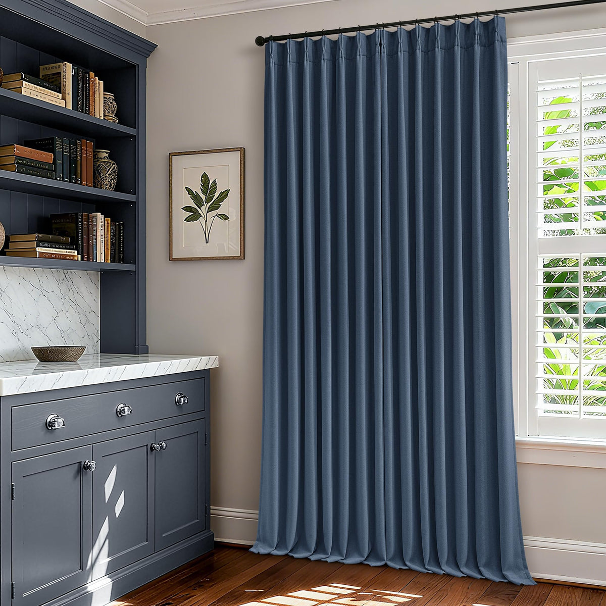 102 Inch Pinch Pleated Blackout Curtains for Bedroom 2 Panels Natural