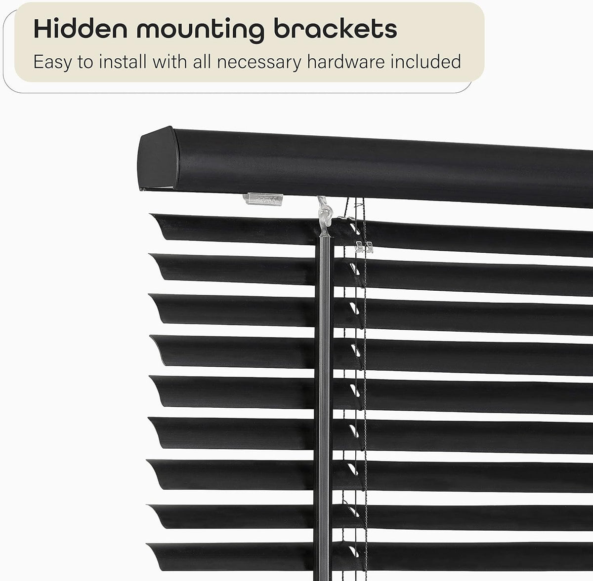 Cordless Light Filtering Mini Blind, 46 x 48 in, Black