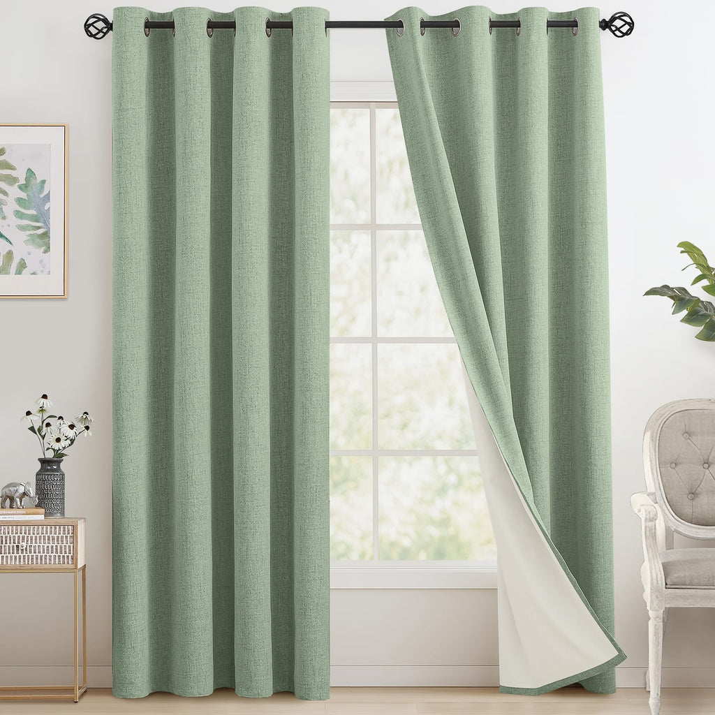 COSVIYA Grommet Blackout Room Darkening Navy Blue Curtains 84 inch Length