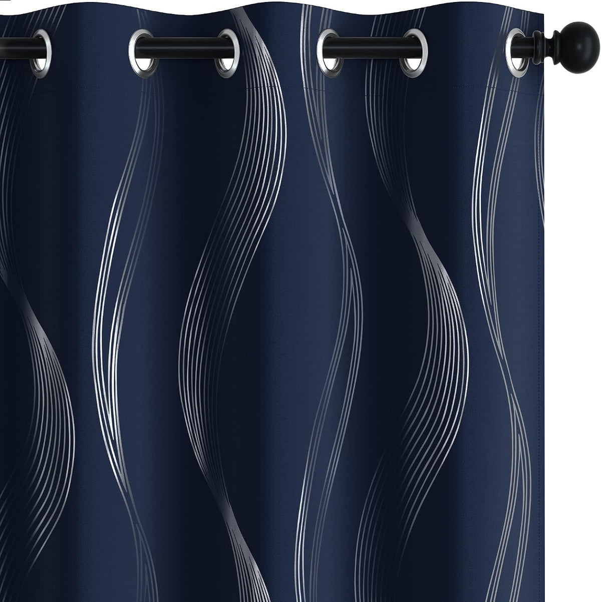 Deconovo Curtains for Living Room, Pattern Blackout Curtains 84 Inches Long