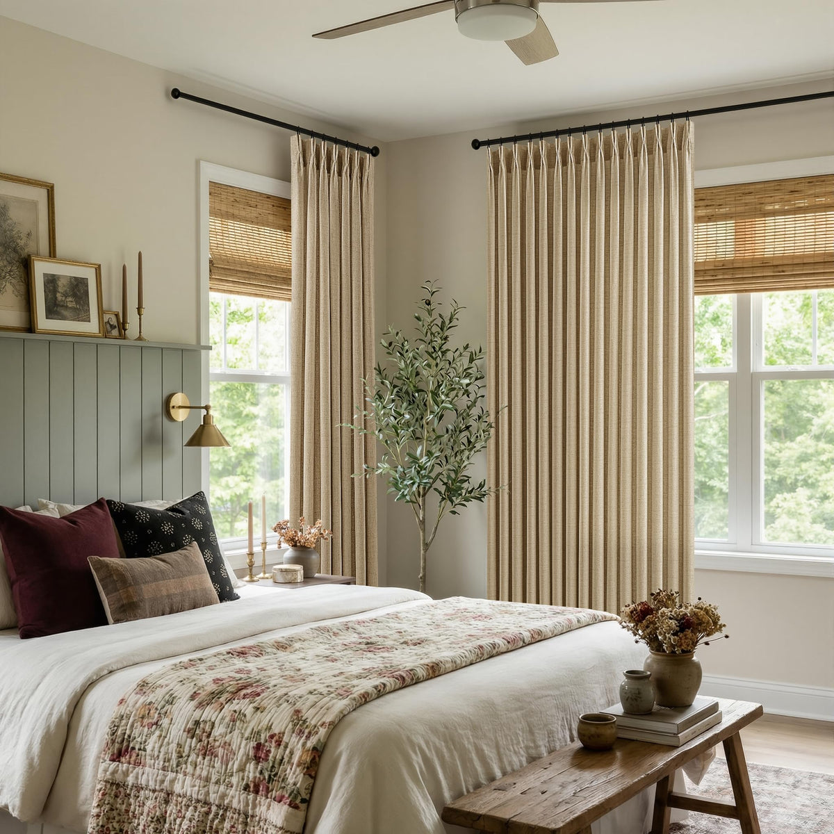 BILEEHOME W72xL108 Inch Extra Wide Curtains for Bedroom High Ceiling Drapes